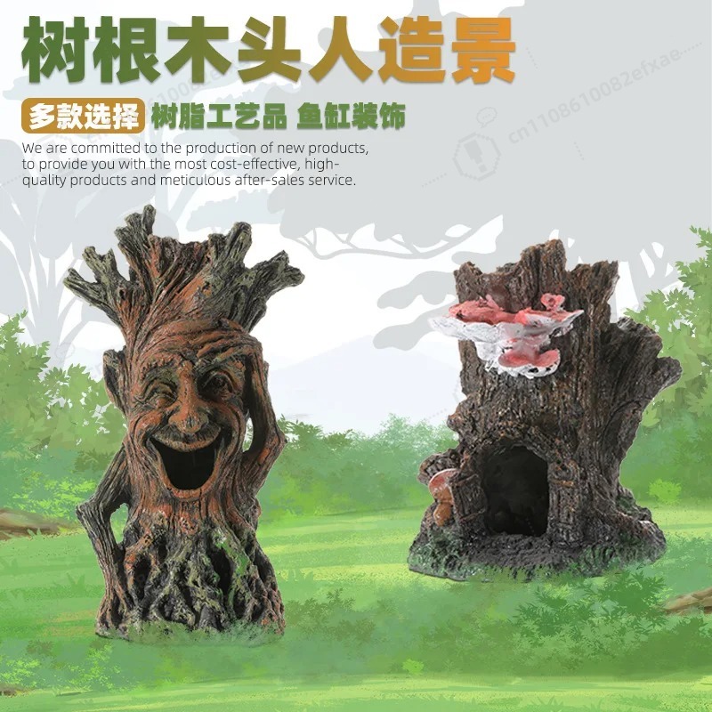Aquarium Fish Cave - Dekorasi Akuarium Resin Bentuk Akar Pohon,